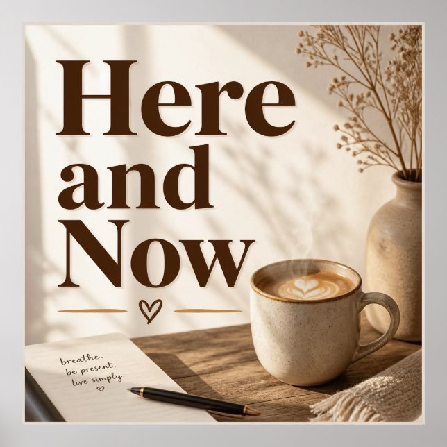 Poster Pôster do Momento de Café Atento Aqui e Agora (Frente)