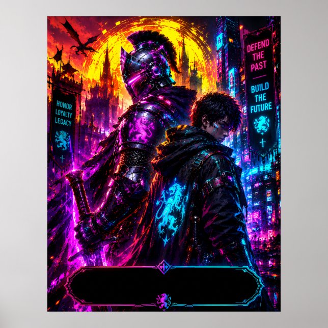 Poster Pôster do Pai Guardião Neon (Frente)