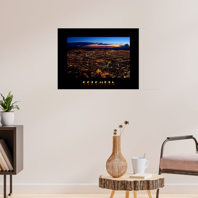 Póster Pôster do Panorama Noturno de Bogotá (Sala de Estar 3)