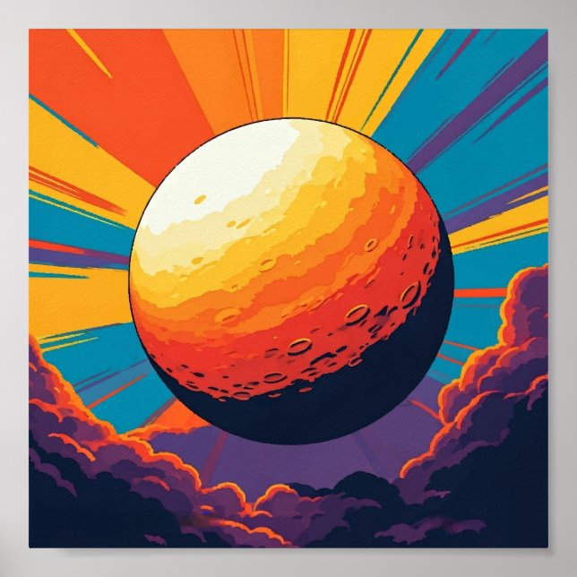 Poster Pôster do Pôr do Sol Celestial (Frente)