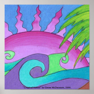 Póster "Poster do por do sol tropical"