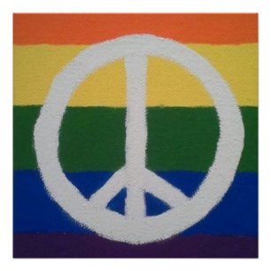 Póster Poster do sinal de paz do arco-íris