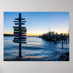 Poster Pôster do Sinal do Por do Sol da Baía de Pensacola
