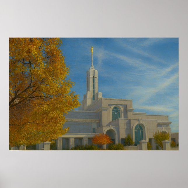 Poster Pôster do Templo de Monte Timpanogos Utah Pintura™ (Frente)