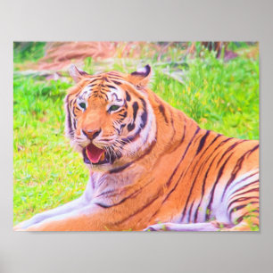 Póster Pôster do Tigre Siberiano Digital Pintado