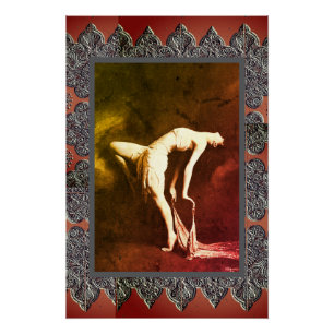 Póster Poster Dramatic Art com Dançarina de Vintage
