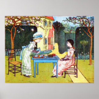 Poster Poster: Duas Garotas Vitorianas Tendo Chá