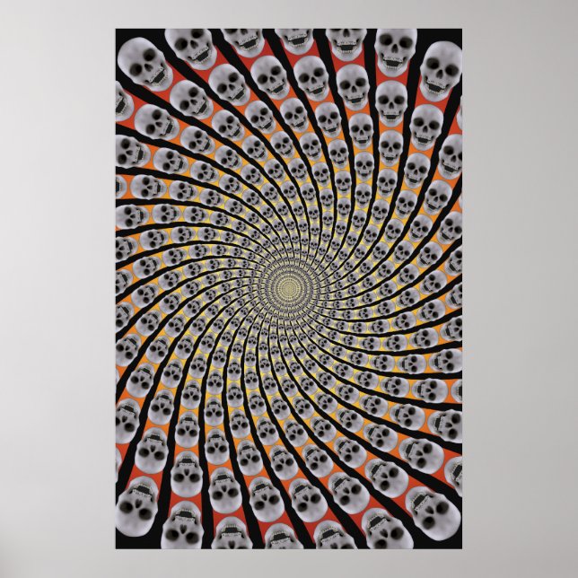 Poster Poster: Espiral do crânio: Trippy Design: Red Yell (Frente)