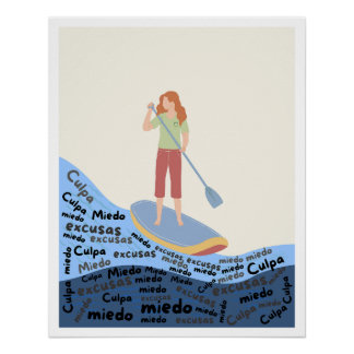 Póster Poster espiritual superar miedo culpa excusas