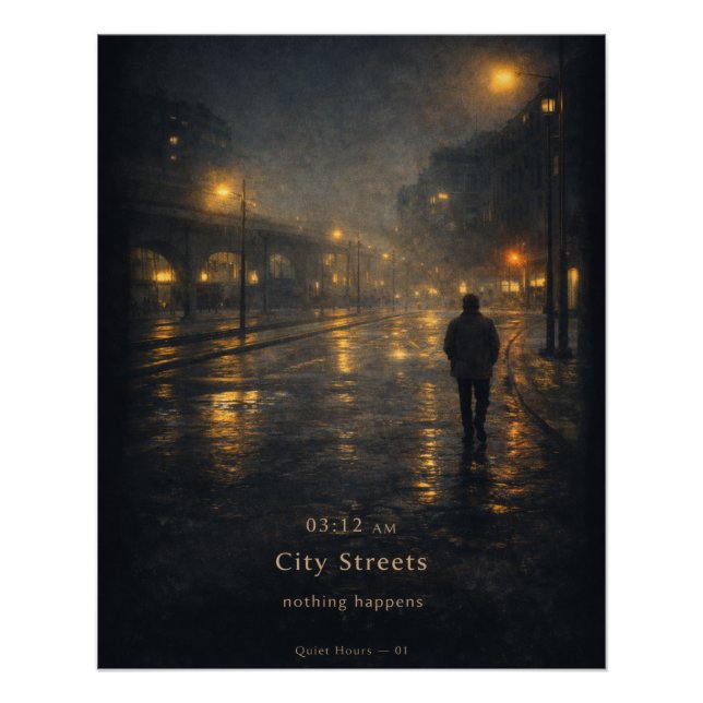 Póster Pôster Estético Mal-encarado das Ruas da Cidade às (Frente)