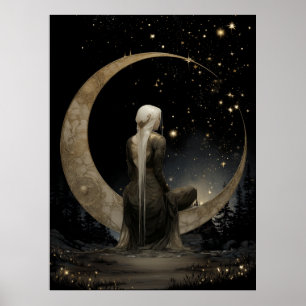 Poster Pôster FD2 Enchanted 1 Crescent Moon Goddess