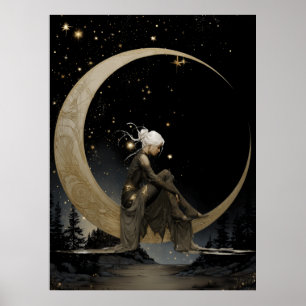 Poster Pôster FD2 Enchanted 4 Crescent Moon Goddess
