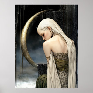Poster Pôster FD2 Lua Crescente Encantada Deusa 23