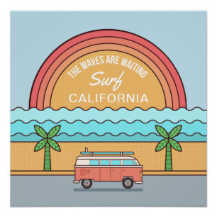 Póster Poster feito sob encomenda do lugar do surfista do