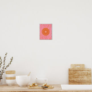 Poster Pôster Flor Laranja Retrô