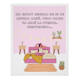 Póster Poster frases graciosas cama vibe acogedora