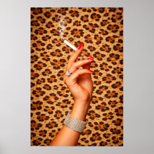 Poster Pôster Glam Leopardo, Arte de Parede de Moda Chic,