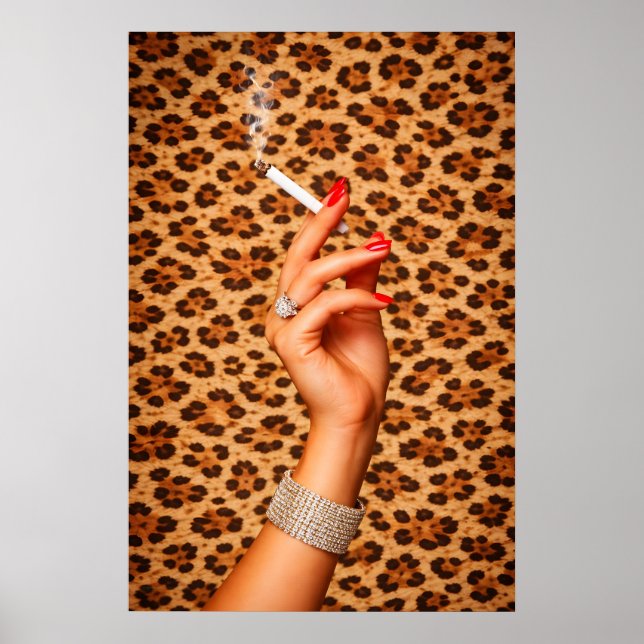 Poster Pôster Glam Leopardo, Arte de Parede de Moda Chic, (Frente)