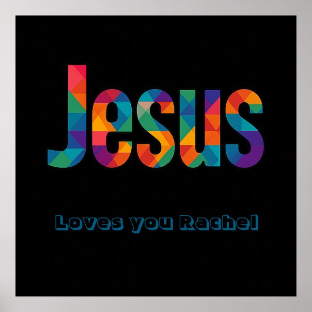 Poster Pôster Glossy padrão geométrico Jesus (Frente)
