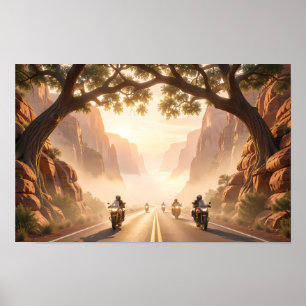 Poster Pôster Golden Canyon Ride ao Primeiro Luz