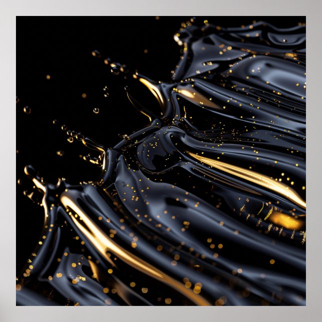 Poster Pôster Golden Ripple Flow (Frente)