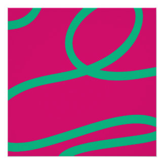 Póster Poster – Green Lines on Pink