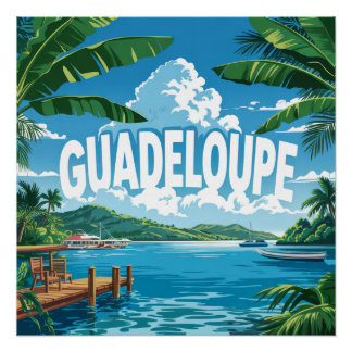 Póster Poster Guadeloupe Lagon Tropical