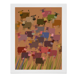 Póster poster herd of cows