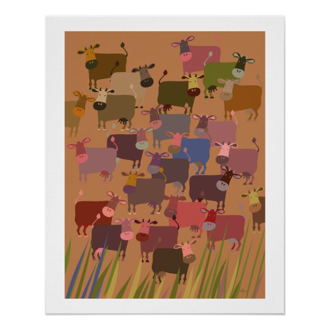 Póster poster herd of cows (Frente)