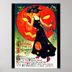 Póster Poster-Holiday Art-Vintage Halloween 26