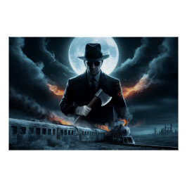 Póster Poster Homme Noir Train 02