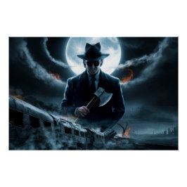 Póster Poster Homme Noir Train 03