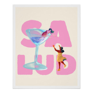 Póster Poster Ilustración Fiesta Caos Aesthetic Divertido