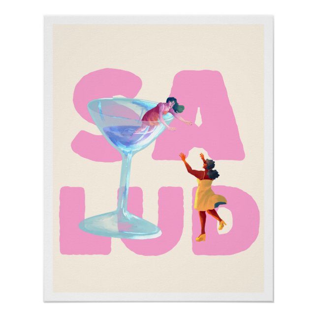 Póster Poster Ilustración Fiesta Caos Aesthetic Divertido (Frente)
