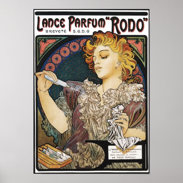 Póster Poster/Impressão: Alphonse Mucha-Lance Parfum "Rod (Frente)