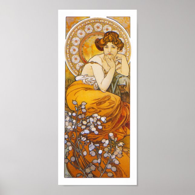 Póster Poster/Impressão: Alphonse Mucha - Topaz (Frente)