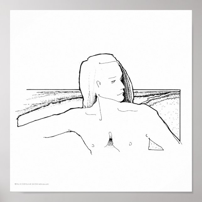 Póster Poster/Impressão: "Cabelo longo/Paisagem" (Frente)