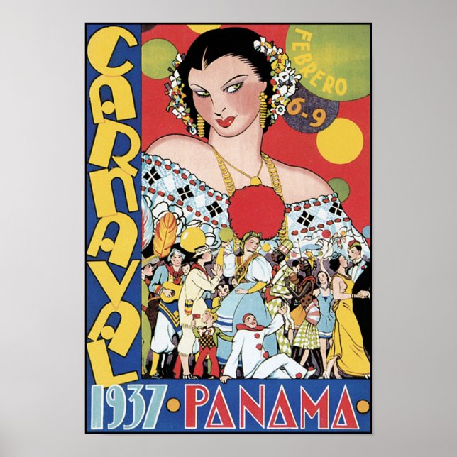 Póster Poster/Impressão: Carnaval 1937 Panamá (Frente)