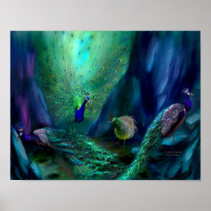 Poster Poster/impressão da arte de tão muitos pavões