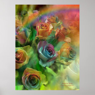 Póster Poster/impressão da arte dos rosas do arco-íris