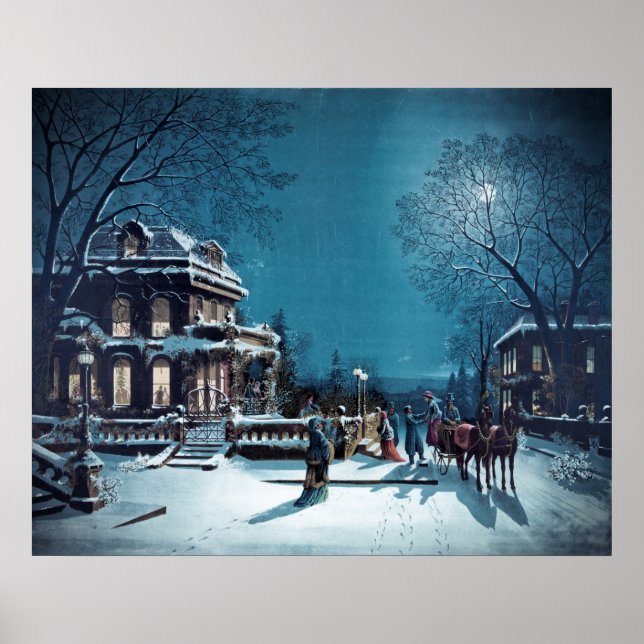 Póster poster/impressão da véspera de Natal (Frente)