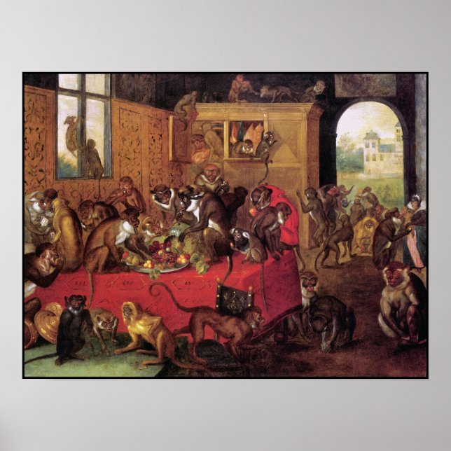 Póster Poster/Impressão do macaco - Pintura macaco (Frente)