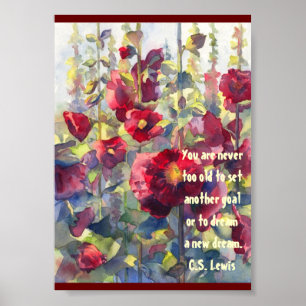 Poster Poster/impressão dos Hollyhocks