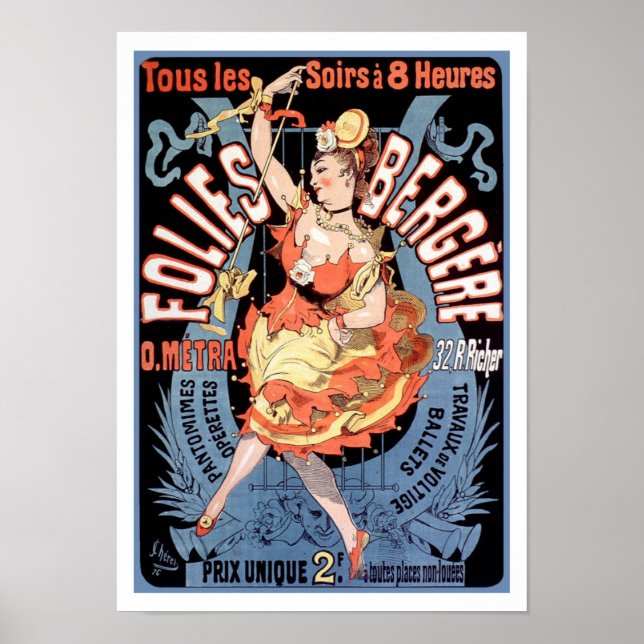 Póster Poster/Impressão: Folies Bergere - Cheret (Frente)