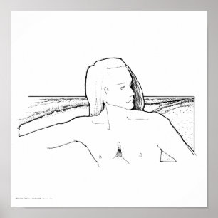 Póster Poster/impressão: "Homem longo/paisagem do cabelo