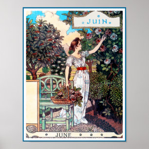 Póster Poster/impressão: Mês de junho - Juin