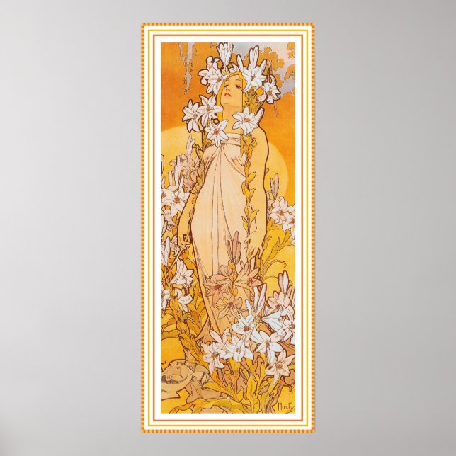 Póster Poster/Impressão: Mucha - Flores - Lily (Frente)