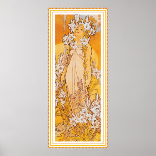 Póster Poster/impressão: Mucha - flores - lírio