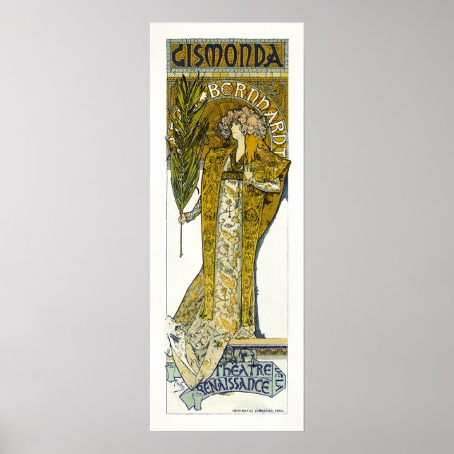 Poster Poster/Impressão: Mucha - Sarah Bernhardt - Gismon (Frente)