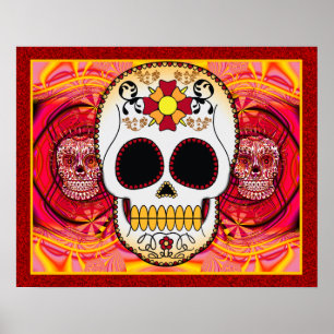 Póster Poster/impressão vermelhos de Calaveras